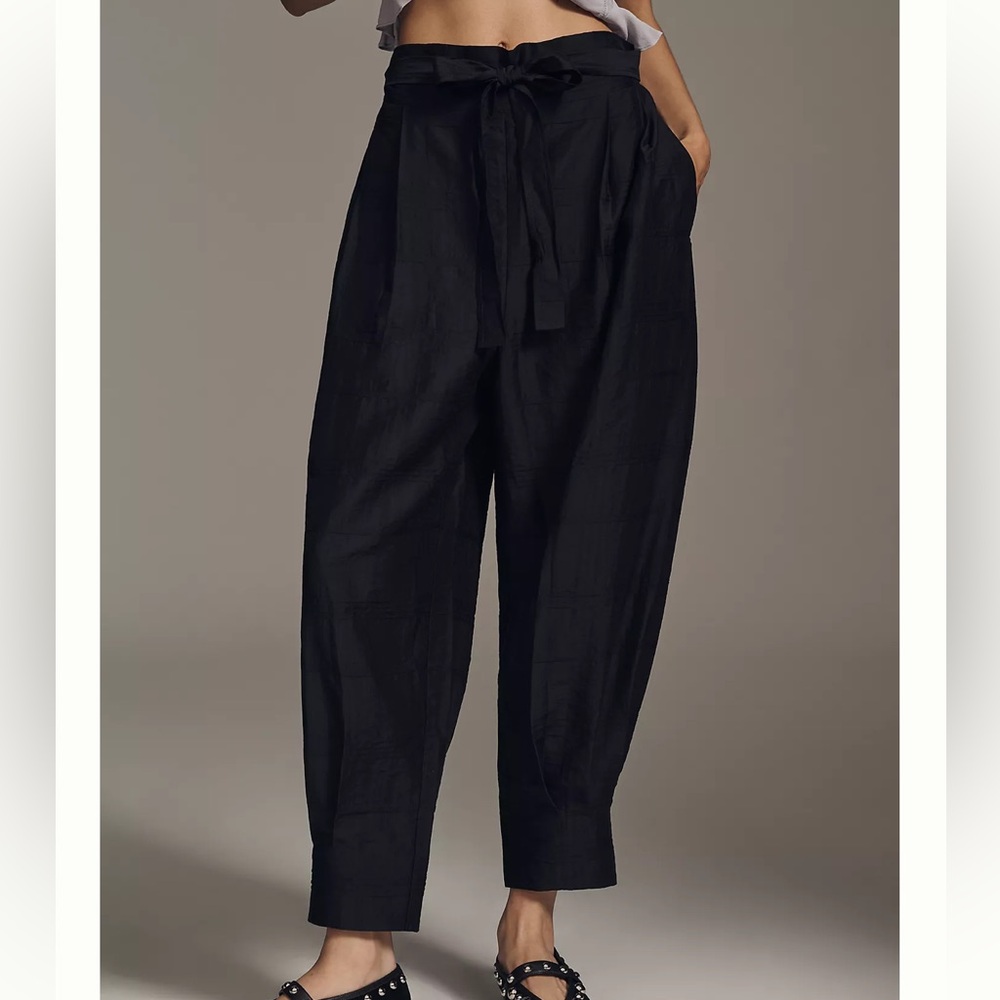 Anthropologie Black Parachute Pants Silky fabric - Picture 2 of 8